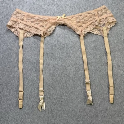 Vintage Simone Lace Garter Belt Style 44 Nude USA Made Medium - Image 1 of 4