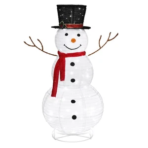 LED Schneemann Weihnachtsdeko Weihnachtsfigur außen mit Licht Dekofigur 120CM - Bild 1 von 6