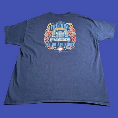 Мужская футболка Big Dogs 2X синяя для грузоперевозок We Go All Night графическая Y2K короткий рукав - Изображение 1 из 4