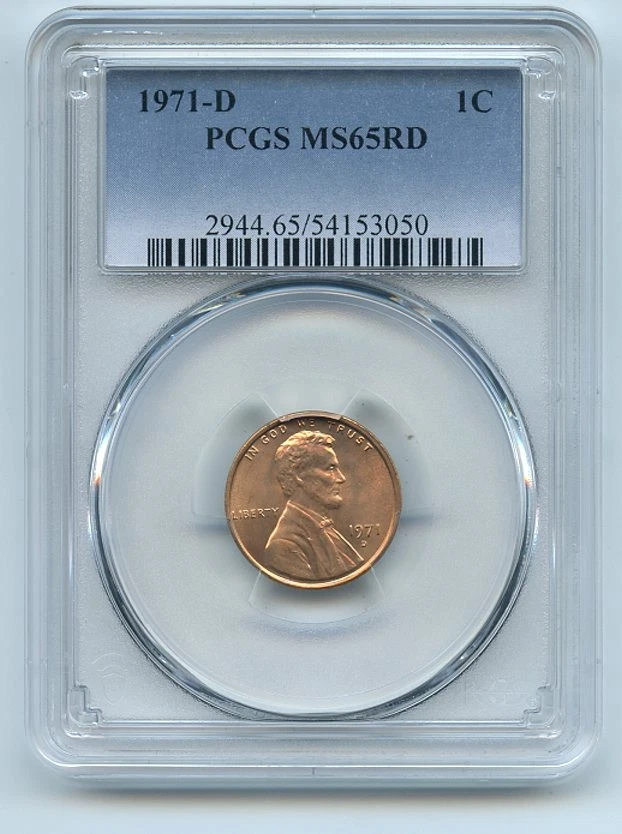 1971 D 1C Lincoln Cent PCGS MS65 - Image 1 of 1