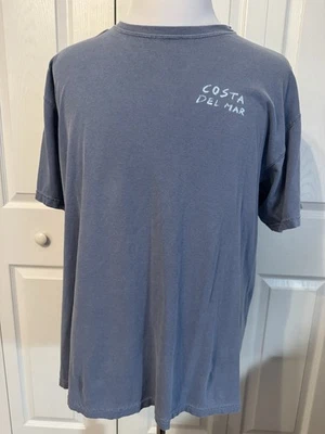 Costa Del Mar Men's XL Blue Short Sleeve Graphic Palm Tree Design T Shirt - Image 1 of 4