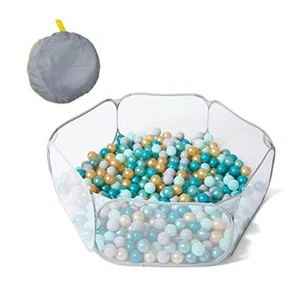 Gray Kids Ball Pit, Children Toy Ball Play Pool Foldable Play Tent for Kids - Picture 1 of 7
