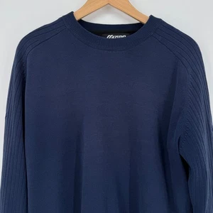 Maglione girocollo Mizuno uomo blu navy manica antivento abbigliamento performance medio - Foto 1 di 5