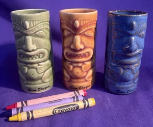 Lot of 3 Chiki Tiki Shot glasses San Diego 3.5" - Picture 1 of 7