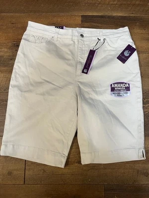 Bermudas Gloria Vanderbilt Amanda ultra elásticas nuevas con etiquetas. Pantalones cortos tostados para mujer talla 16 Foto 1 de 4