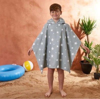 OHS Niños Poncho Toalla de Playa Con Capucha Microfibra Secado Rápido Vacaciones  Foto 1 de 4