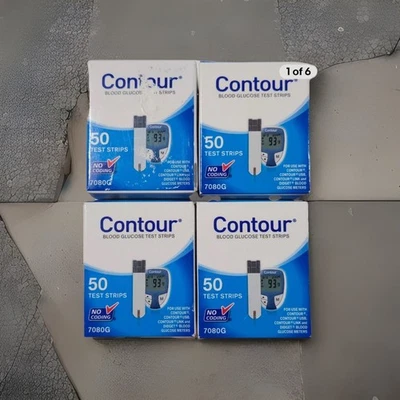 4X Contour Blood Glucose 50 Test Strips 7080G Bayer Ascensia Expired 7/31/25 - Bild 1 von 3
