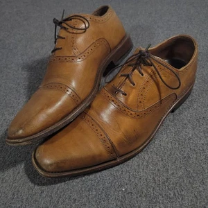 Zapatos de vestir Allen Edmonds de cuero marrón Evanston para hombre talla 7 D con puntera - Imagen 1 de 15