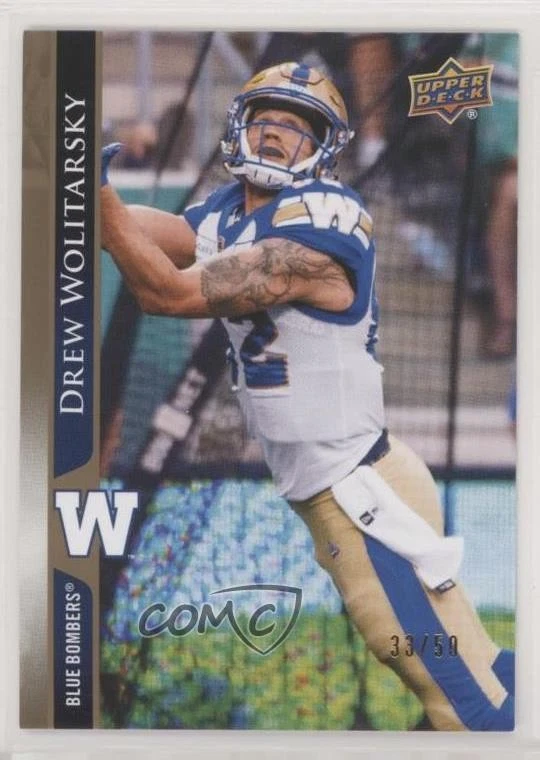 2021 Upper Deck CFL Gold /50 Drew Wolitarsky #44 - Image 1 of 2
