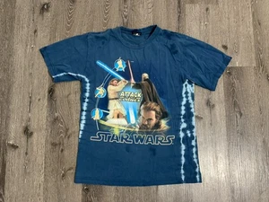 Vintage Star Wars Shirt Mens Medium Attack On Clones Movie Promo Graphic - Picture 1 of 13