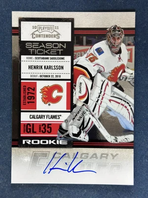 2010-11 Playoff Contenders Henrik Karlsson Autograph Calgary Flames - Image 1 of 2