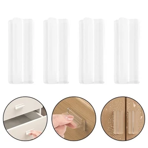 Transparent Silicone Drawer Pulls Set of 4 Easy Installation No Drill Handles - Picture 1 of 12