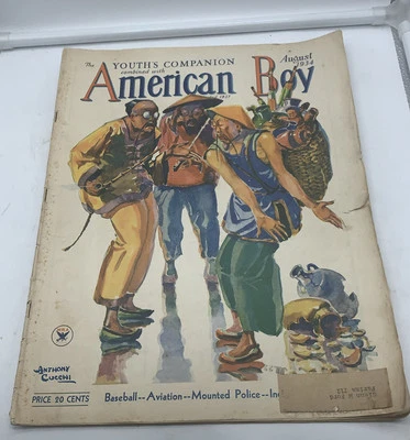 Vintage August 1934 The American Boy Magazine  Illustrated Cover Foto 1 de 4
