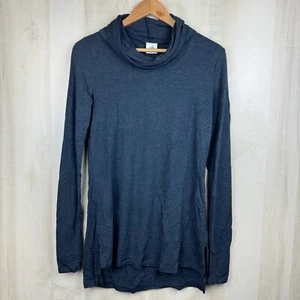 CAbi Women’s Turtle Tee Long Sleeve Tunic Midnight Blue Grey Thumbholes Small - Picture 1 of 8