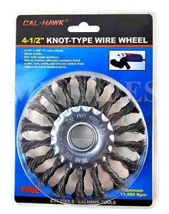 4-1/2" Twist KNOT-TYPE WIRE WHEEL 5/8" Arbor Fits most Angle Grinders 11000 RPM - Picture 1 of 3