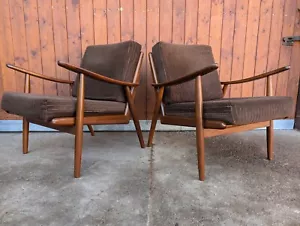 Lounge Sessel Vintage Easy Chair 60s Retro Danish Nussbaum Mid Century 60er 1/2c - Bild 1 von 17