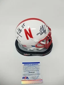 Grant Wistrom Jason Peter Nebraska Huskers Signed Autographed Mini Helmet PSA - Picture 1 of 3