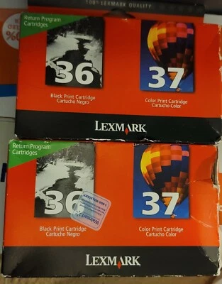 2x Lexmark 36 & 37 Ink Cartridge Black & Tri-Color Combo Pack - Image 1 of 4