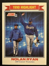 1991 Score Highlight Nolan Ryan 300 Career Victories