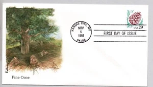 #2491 PINE CONE FLORA & FAUNA SERIES STAMP FIRST DAY OF ISSUE, EDKEN FDC - Picture 1 of 1