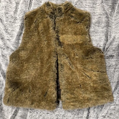 Chaleco Preston & York Marrón Imitación Piel Cremallera Completa Forrado Acrílico Talla - MEDIANO Foto 1 de 4