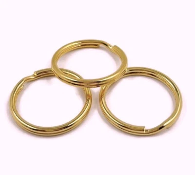 6 Acero chapado en oro vintage 1,25" grande (32 mm.) Llaveros/llaveros divididos 5450 Foto 1 de 3