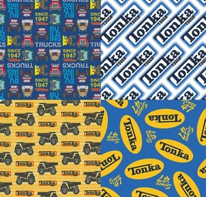 Tonka Truck Collection Cotton Fabric Sold by the Yard - Picture 1 of 5