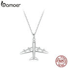 Bamoer Fashion S925 Silver Elegant Airplane freedom Necklace Women Gifts Jewelry