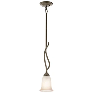 Transitional Shadow Bronze Mini Pendant with Sunrise Glass Orig $132 - Picture 1 of 1