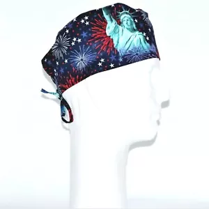 Patriotic Independence Day Statue of Liberty Theme Scrub Hat - Picture 1 of 1