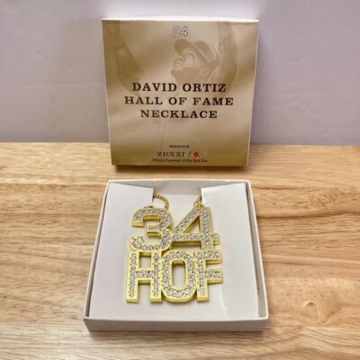 DAVID ORTIZ National Baseball Hall of Fame 2022 Induction Gold "Bling" Necklace - Image 1 of 4