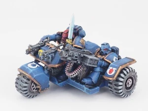 GW 40K SPACE MARINE ULTRAMARINES ATTACK BIKE. METAL. PAINTED. GREEN 327 - Picture 1 of 5