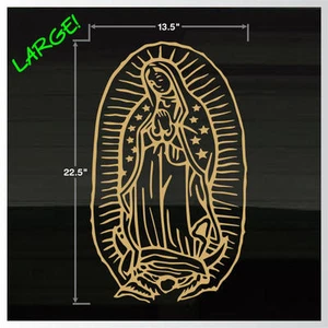 Virgin Mary Guadalupe X-LARGE 22.5" x 13.5" Outdoor Durable GOLD Decal Sticker - Picture 1 of 1