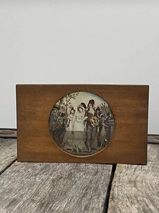 1800s Antique Reverse On Glass Painting Hinterglasmalerei Ballroom - Picture 1 of 3