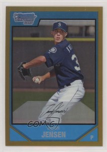 2007 Bowman Chrome Prospects Gold Refractor /50 Aaron Jensen #BC61