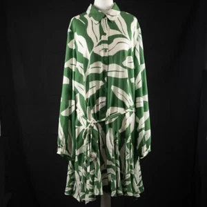 Next Green Tie Belt Shirt Dress UK 18 - Picture 1 of 8