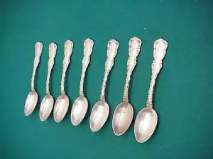 Antiguo Whiting Mfg co plata esterlina 7 diamantes cucharas patrón Luis XV - Imagen 1 de 4