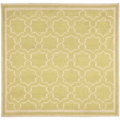 SAFAVIEH Contemporary Geometric Flat Weave Wool Area Rug Light Green Ivory - Image 1 of 4