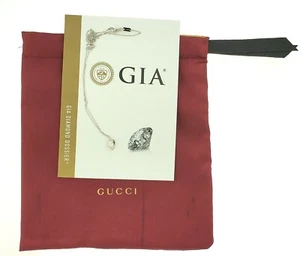💎Gucci Diamond Mini Heart Necklace Chain 18k White Gold GIA + Pouch - Picture 1 of 12