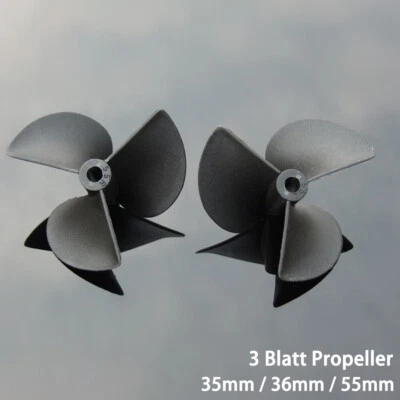 35/36/55mm Nylon Kunststoff Propeller Schiffsschraube 3 Blatt Für RC Boot Modell - Bild 1 von 4