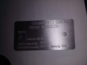 Typenschild Schild für VW Scirocco Typ 53 passend S102 Oldtimer youngtimer - Picture 1 of 1