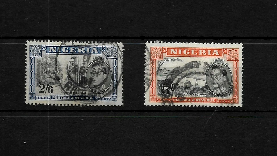 Nigeria, 1938 KGVI 2/6d y 5/- buen usado (N005) Foto 1 de 1