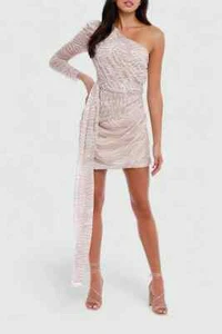 MISHA Jaylene Mini Dress One Shoulder Cocktail Size 10 AU RRP 289 WITH DEFECTS - Picture 1 of 8
