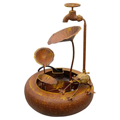 Red Carpet Studios Rustic Frog Fountain, Pump included,40262 - Image 1 of 4