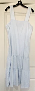 SAKS FIFTH AVENUE White Stripe Ruffle Sun Summer Dress Size Large NWT - Picture 1 of 4