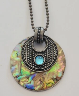 Collar Colgante Redondo Abulón Lia Sophia con Llamativa Cadena Bola Ajustable Azul Foto 1 de 3