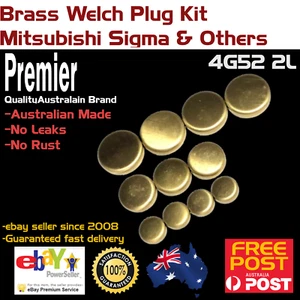 Brass Welch Plug Kit Brass Welsh Plugs Fits Mitsubishi 4G52, 4G54, TM-TP, TR-TS - Picture 1 of 4