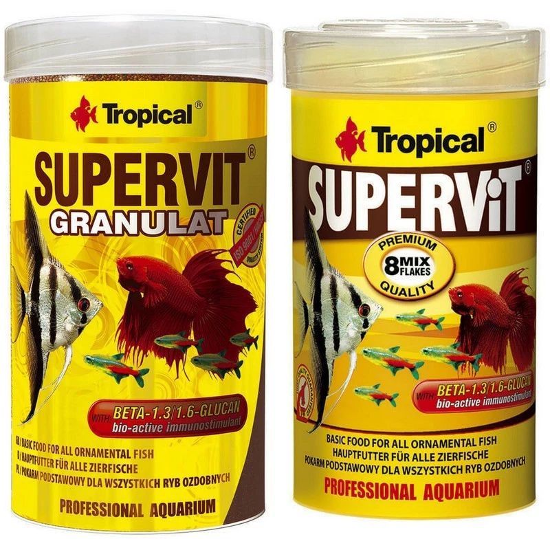 Tropical SuperVit Granulat 1L + SuperVit Flocken 1L Fischfutter Skalar Diskus
