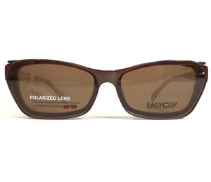 Easyclip Eyeglasses Frames WF EC287 BROWN Tortoise with Clip On Lenses 51-16-135 - Picture 1 of 12