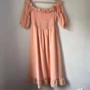 SHEIN Kleid Hängerchen Schulterfrei Rüschen Prairie Country Damen Größe 0XL - Bild 1 von 7